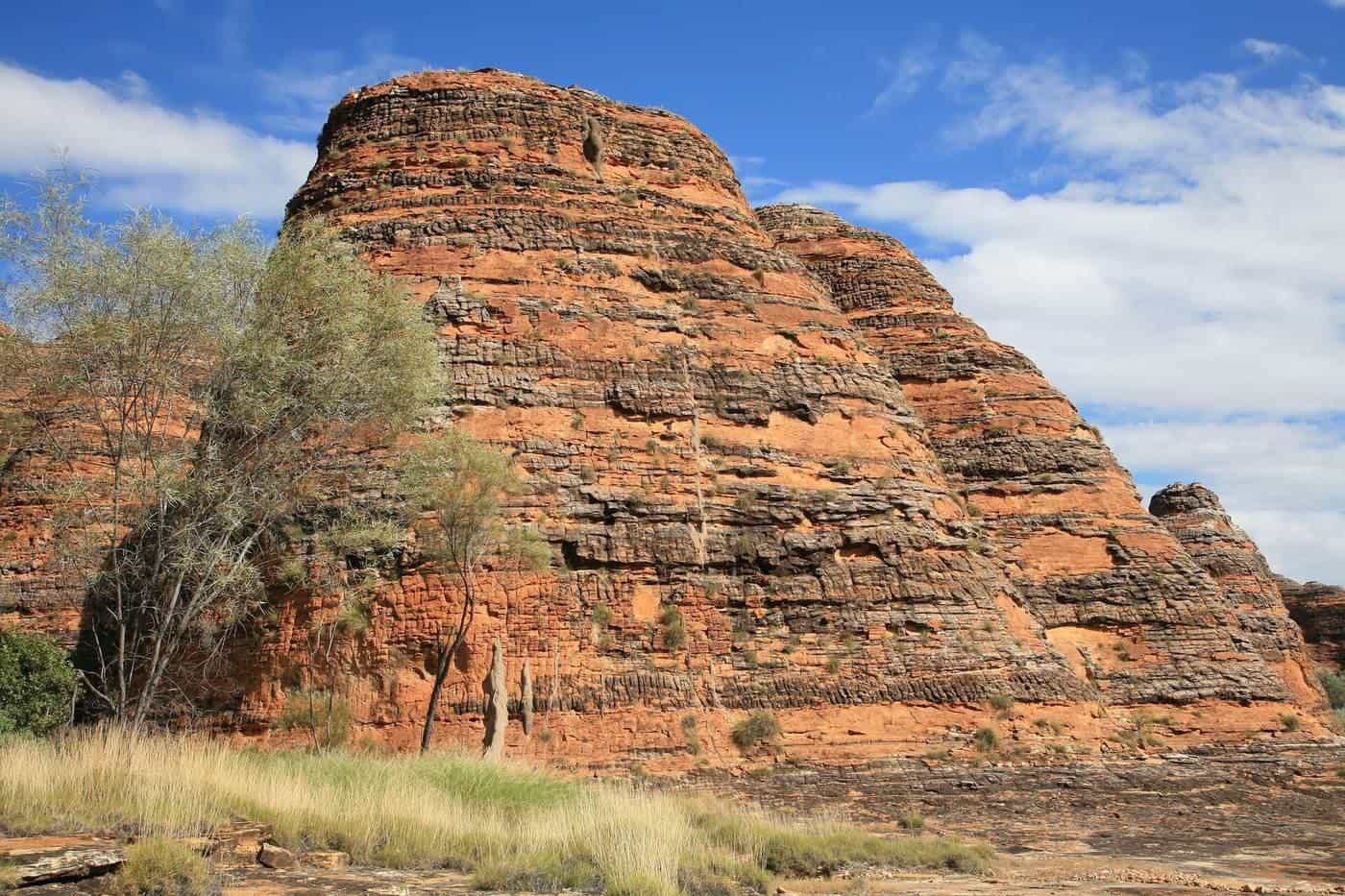 Striped sandstone domes in the remote Bungle Bungle Range